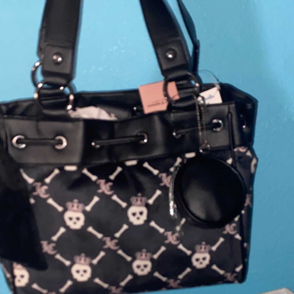 Juicy Couture Black and White Skull Tote - Picture 3 of 3